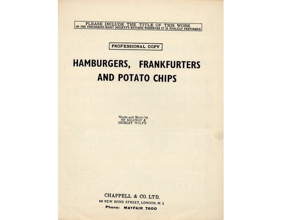 4 | Hamburgers Frankfurters and Potato Chips - Song for Piano and Voice