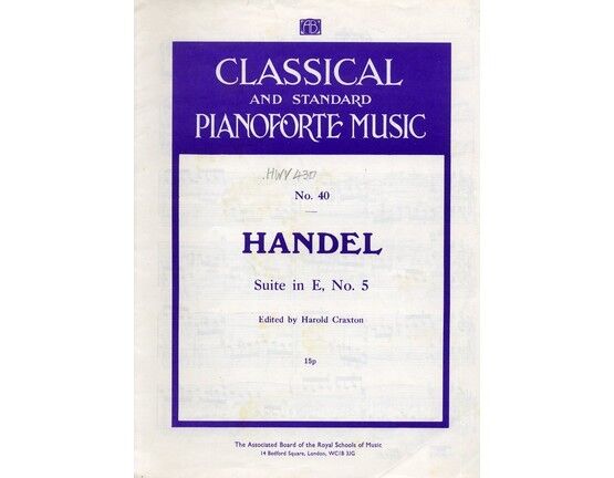 4100 | Handel - Suite in E, No. 5