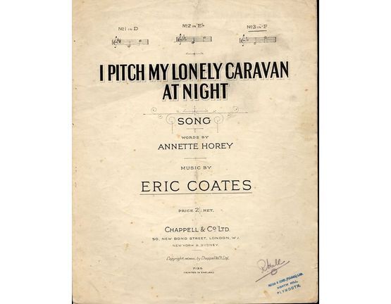 4 | I Pitch My Lonely Caravan at Night - Song - Key of F major for high Voice