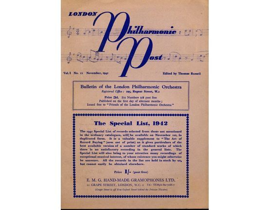 4 | London Philharmonic Post Vol.1 No.11 November 1941, edited by Thomas Russell