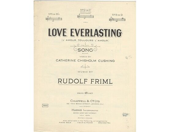 4 | Love Everlasting (L'Amour, Toujours L'Amour) - Song in the key of D major for high voice