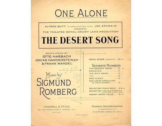 4 | One Alone  - Song from 'The Desert Song'