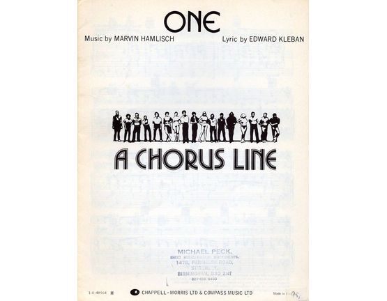 4 | One - Song -  from 'A Chorus Line'