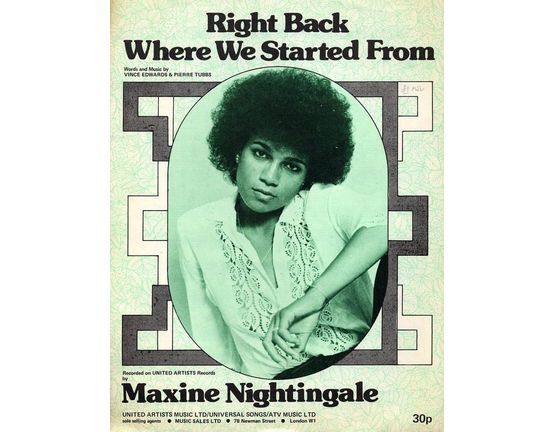 4 | Right Back Where We Started From -  Maxine Nightingale