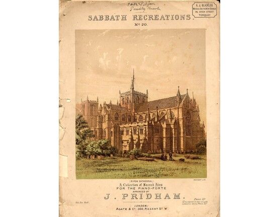 4 | Sabbath Recreations No.20, a collection of sacred airs for the piano illustrated with lithograph of Ripon Cathedral,