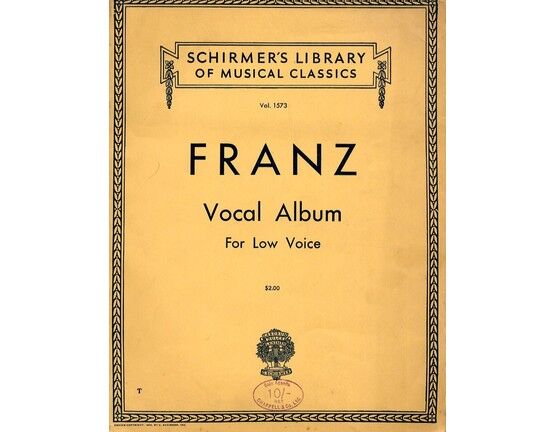 4 | Schirmers Library of musical classics. Vol 1573. Vocal Album for low voiceSixty two songs with piano accompaniment