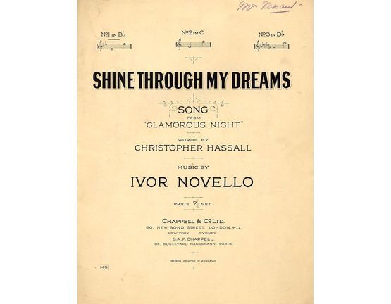 4 | Shine Through My Dreams - Song from "Glamorous Night" - in the key of B flat major for low voice