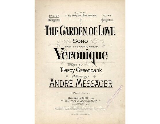 4 | The Garden of Love - Song in the key of E flat major for Low voice from "Veronique"