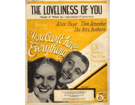 4614 | The Loveliness Of You - Song From 'You Can't Have Everything' - Featuring Alice Faye, Don Ameche and The Ritz Brothers