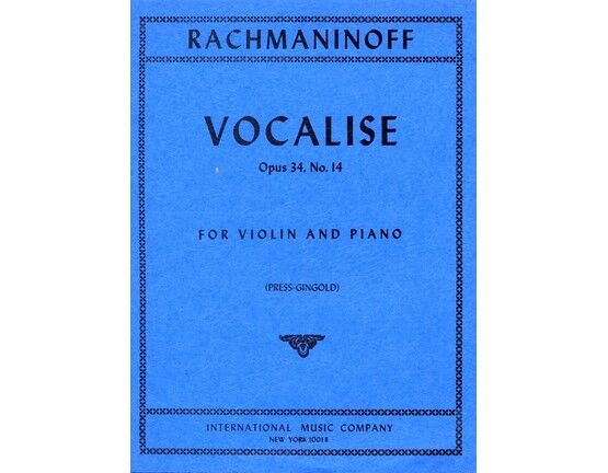 4 | Vocalise - Op. 34 - No. 14 - For violin and piano