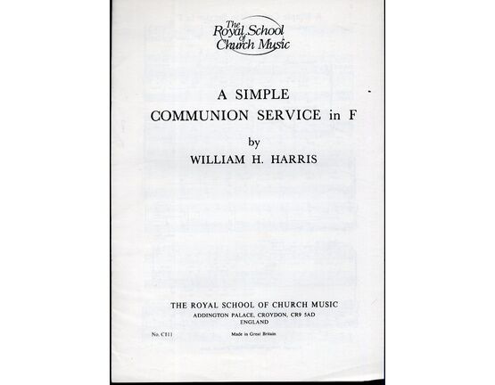 4024 | A Simple Communion Service in F - For Choir and Organ