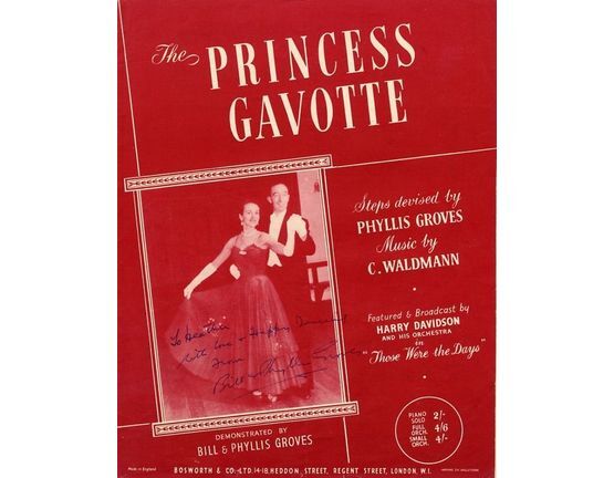 406 | The Princess Gavotte - Op. 24 - For Piano with Steps for the Dance - As featured by Harry Davidson and his Orchestra