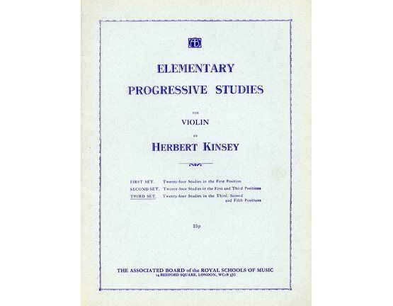 4100 | Elementary progressive studies for the violin, Third set. Twenty four studies in the third, second and fifth positions