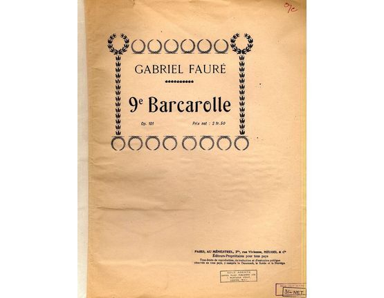 4193 | Gabriel Faure - 9e Barcolle - Op. 101