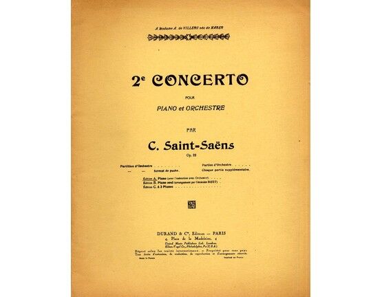 4195 | 2e Concerto pour Piano et Orchestre - Op. 22 - Edition A . Piano (pour l'execution avec Orchestre)
