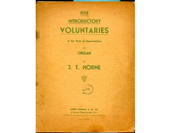 422 | Five Introductory Voluntaries in the Style of Improvisations - First Set