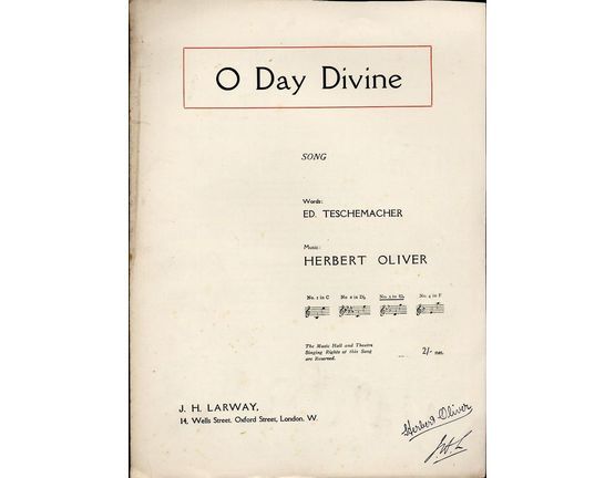 4469 | O Day Divine - Song - In the key of E flat major