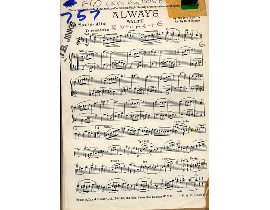 4485 | Always - (Waltz) - Dance Band Arrangement