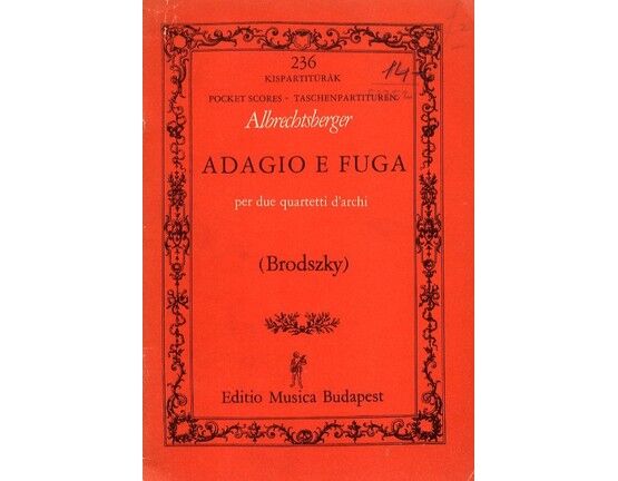 4567 | Adagio e Fuga per due Quartetti d'Archi - Miniature Orchestra Score