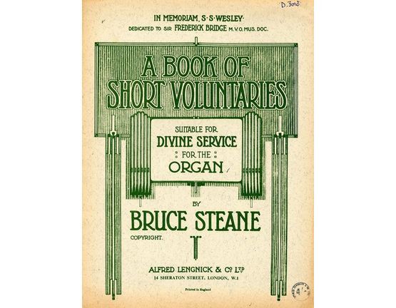 4585 | A Book Of Short Voluntaries - Suitable for Divine Service - For the Organ