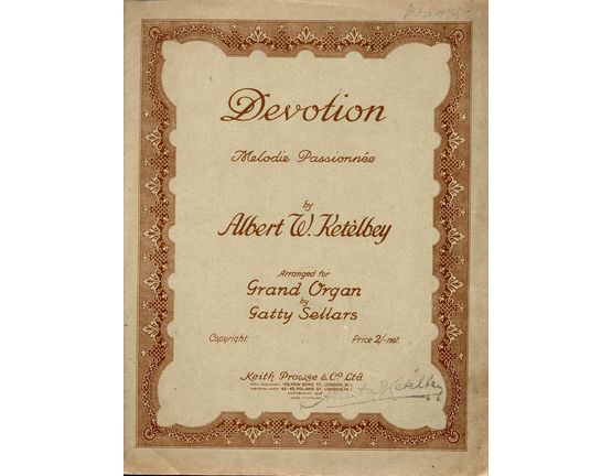 4588 | Devotion, Melodie Passionnee arranged for Grand organ