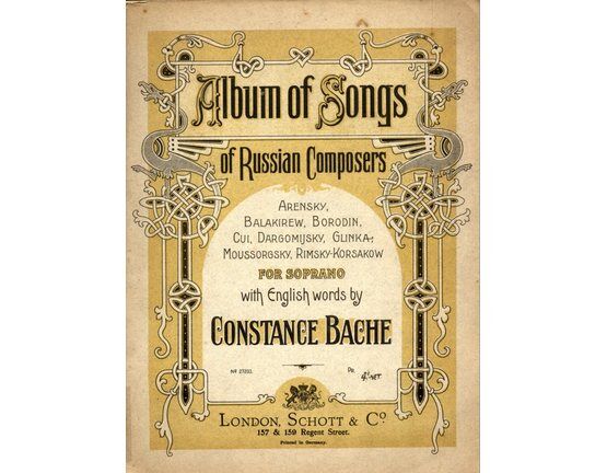 4615 | Album of Songs of Russian Composers for Soprano with English words by Constance Bache - Schott No. 27203