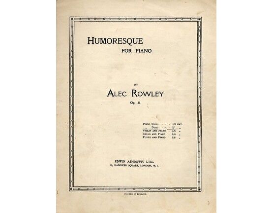 4629 | Alec Rowley - Humoresque for Piano Duet, Op. 31