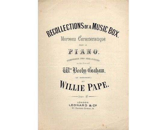 4632 | Recollections of a Music Box, Morceau Caracteristique Pour Le Piano