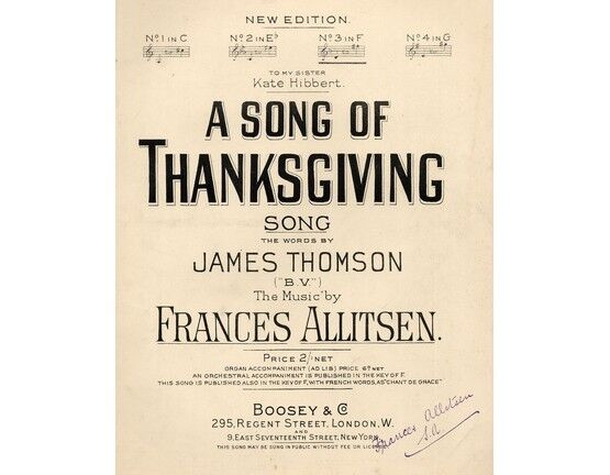 4656 | A Song of Thanksgiving -  Song  - In the key of F major