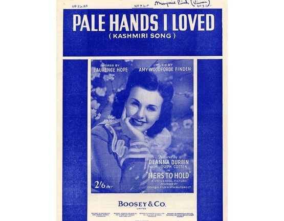 4656 | Pale Hands I Loved -  Kashmiri song - Deanna Durbin in "Hers to Hold"