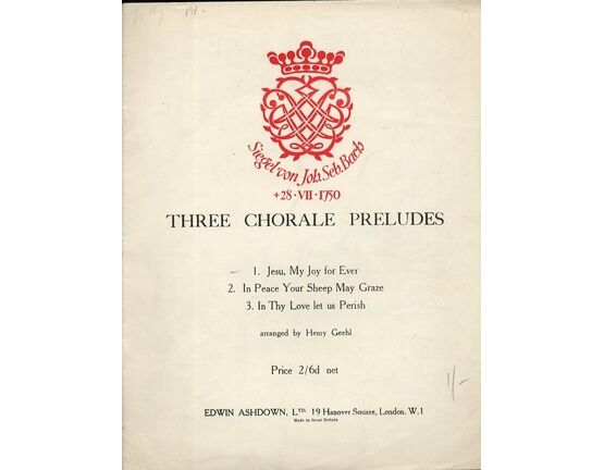 4672 | Bach - Three Chorale Preludes for Piano Solo