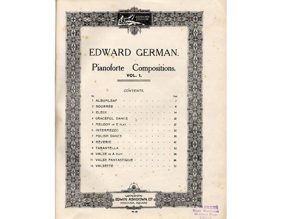 4672 | Edward German Pianoforte Compositions - Vol. 1