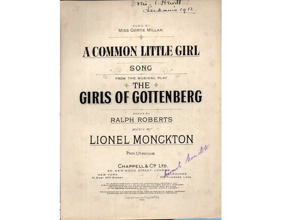 4710 | A Common Little Girl - Song - From the Musical Play "The Girls of Gottenberg"