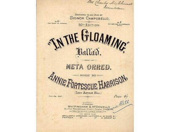 4712 | In The Gloaming - Ballad - In the key of F major for Baritone or Contralto