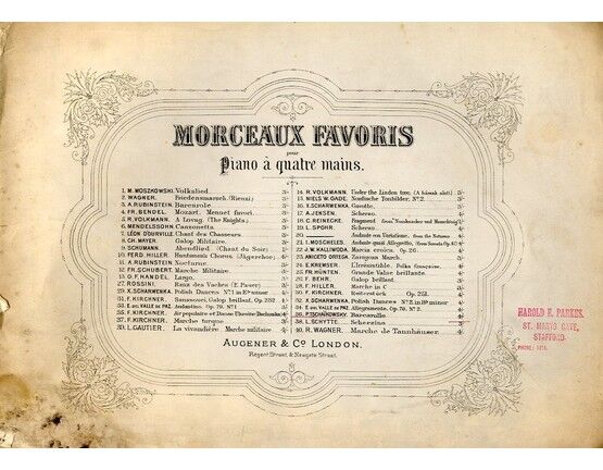 4713 | Barcarolle - Morceaux favoris pour Piano a quatre mains series No. 36