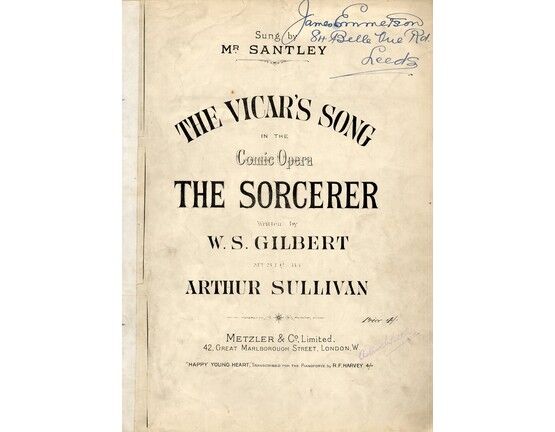 4714 | The Vicar's Song (Time Was, When Love and I Were Well Acquainted) - Song from the Comic Opera "The Sorcerer"