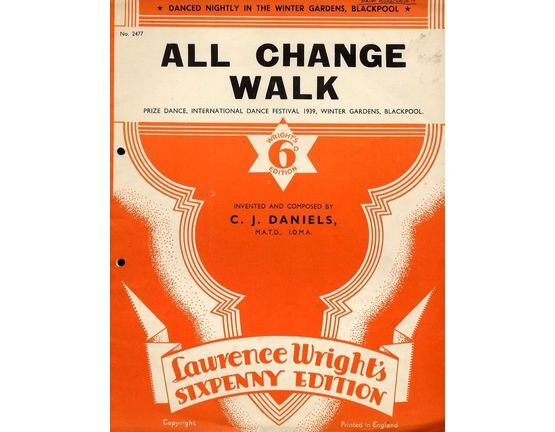 48 | All Change Walk - Prize Dance International Dance Festival 1939, Winter gardens, Blackpool - Lawrence Wright's Sixpenny Edition No. 2477 - For Piano a