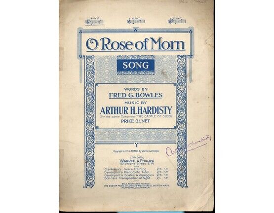 4841 | O Rose of Morn - Song in the key of B Flat Major for Low Voice