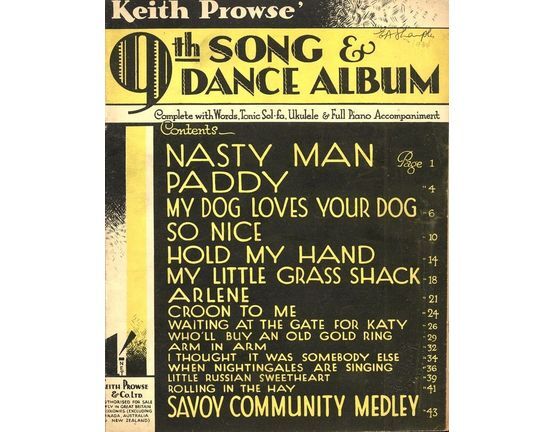 4843 | Keith Prowse'  9th Song & Dance Album - Complete with Words, Tonic Sol-Fa, Ukulele and Full Piano Accompaniment