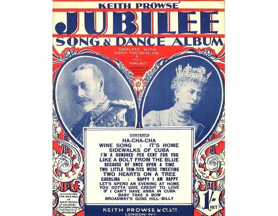 4843 | Keith Prowse' Jubilee Song & Dance Album - Complete with Words, Tonic Sol-Fa, Ukulele and Full Piano Accompaniment