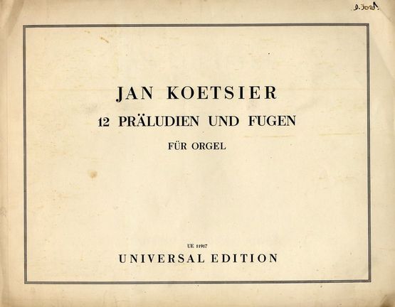 4848 | 12 Praludien und Fugen - Fur Orgel - Universal Edition UE 11917