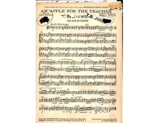 4856 | An Apple for the Teacher - Arrangement for Full Orchestra