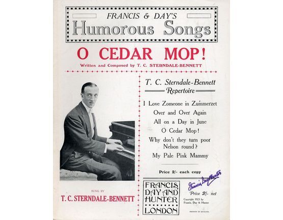 4861 | O Cedar Mop! - Sung by T. C. Sterndale Bennett - Franics and Days Humorous Songs series
