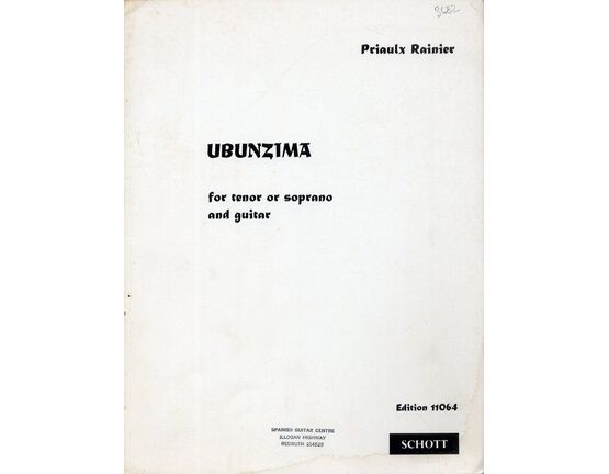 4864 | Ubunzima (Misfortune) - For Tenor or Soprano and Guitar