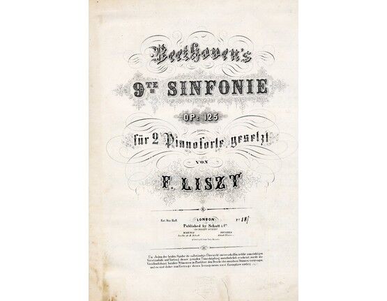 4876 | Beethoven's 9te Sinfonie - Op. 125 - fur 2 Pianoforte