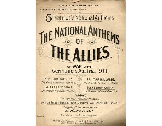 4887 | The National Anthems of the Allies at War with Germany and Austria 1914