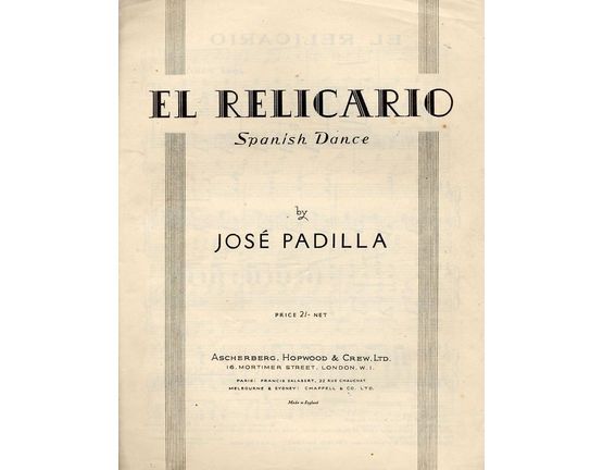 4895 | El Relicario - Spanish Dance - For Piano
