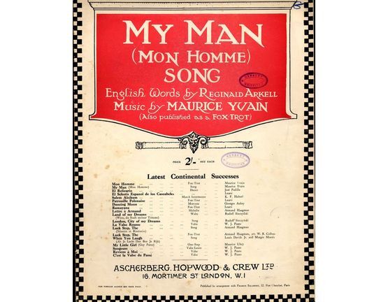 4895 | My Man (Mon Homme) - Fox-Trot For Piano Solo
