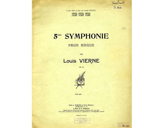 4932 | 5eme Symphonie pour Grand Orgue - Op. 47