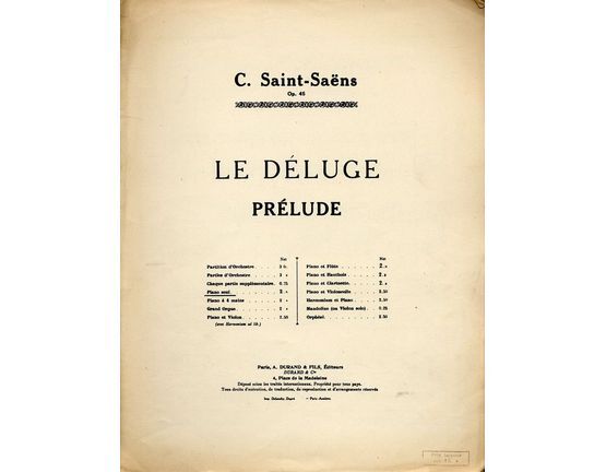 4932 | C Saint Saens - Le Deluge Prelude - Op. 45, piano solo